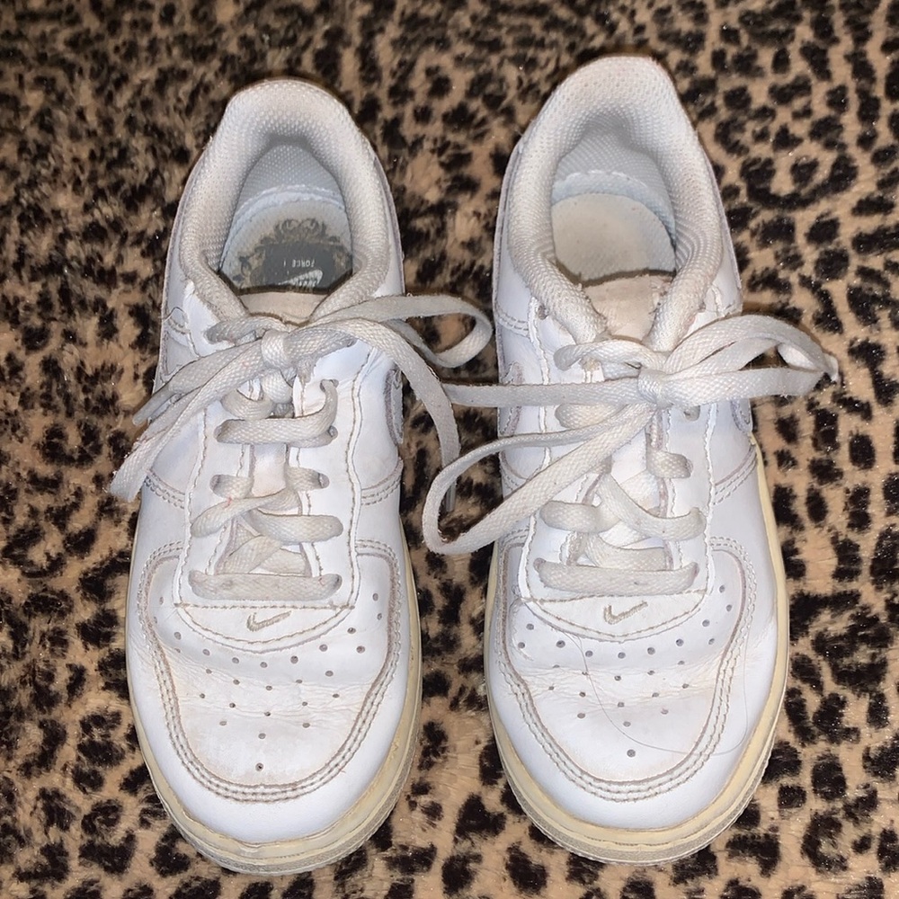 -Kids Youth Nike White Airforce 1 Sneakers  #DH2925-111 As Is Size: 12C